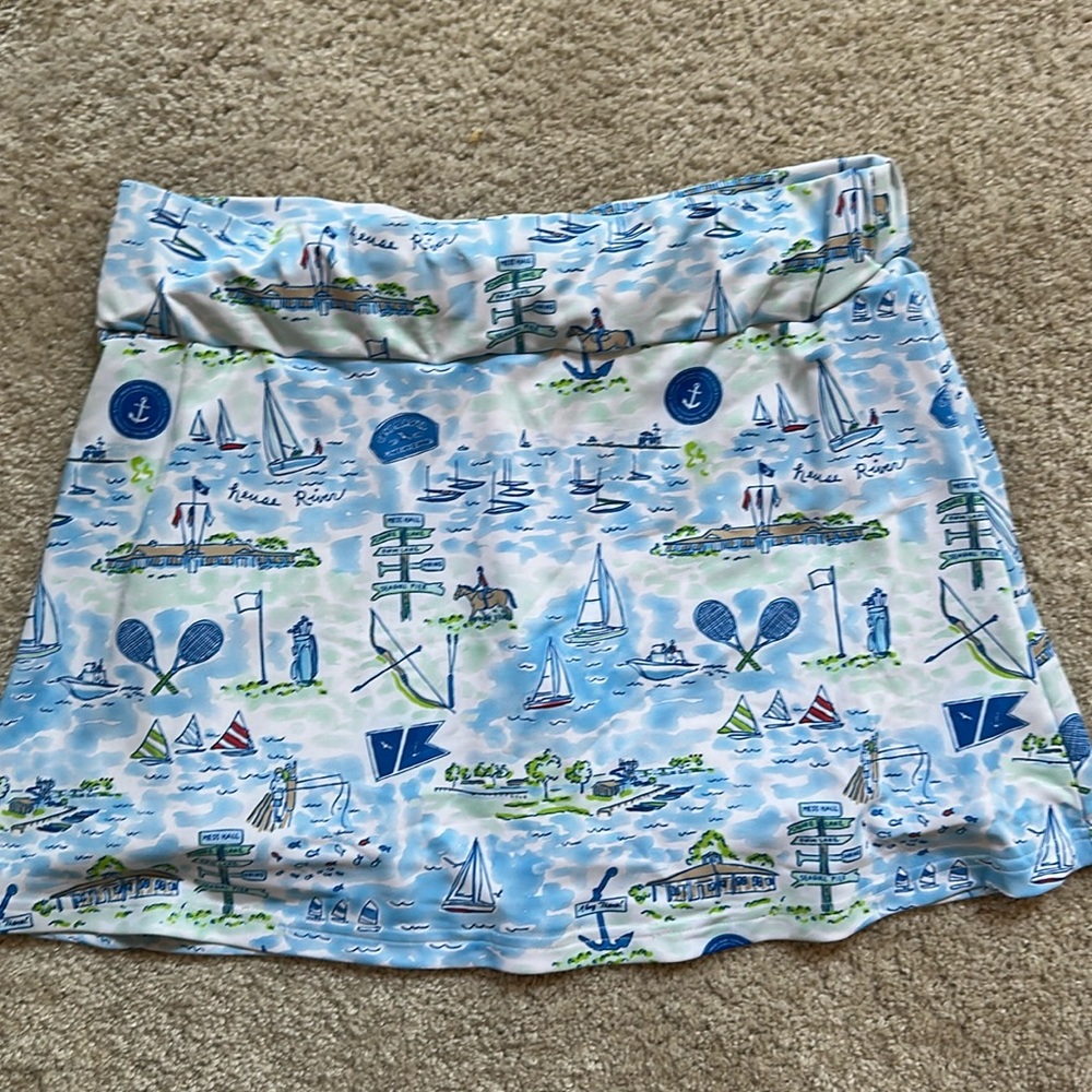 Camp Seafarer pattern tennis skirt.  Bought at camp.